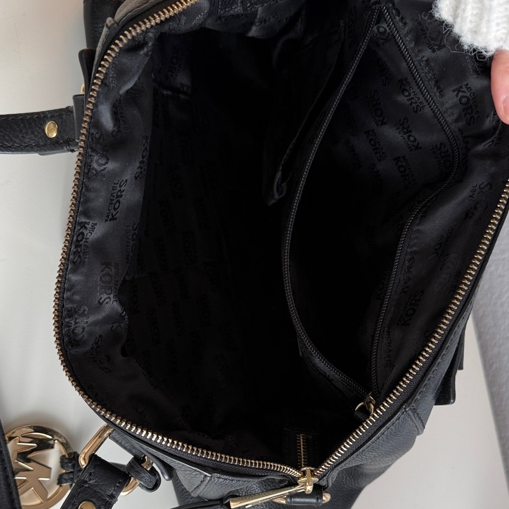 Michael Kors Black Pebbled Leather Satchel - Picture 6 of 9